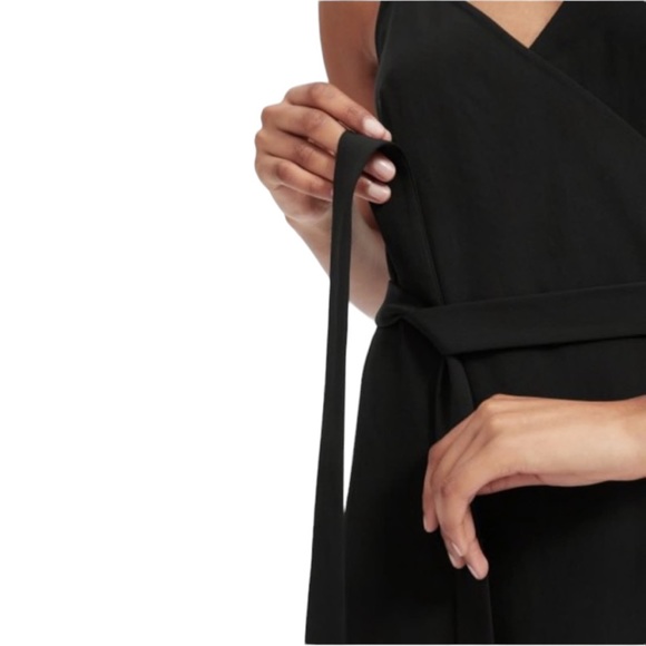 Everlane The Japanese GoWeave Black Wrap Tank Midi Dress - 14 - Picture 3 of 13